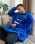 Snuggs Blanket Hoodie Royal Blue Monster